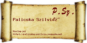 Palicska Szilvió névjegykártya